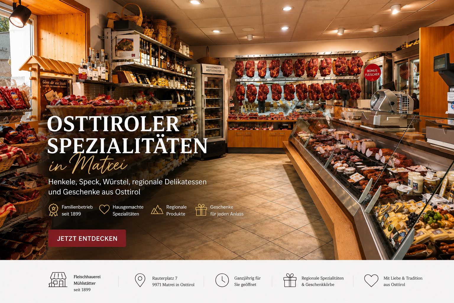 Negozio Mühlstätter con specialità del Tirolo Orientale a Matrei